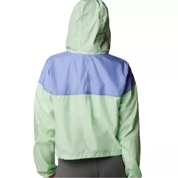 Columbia Flash Challenger Cropped Windbreaker Jacket Key West/Serenity/White NWT - Picture 4 of 6
